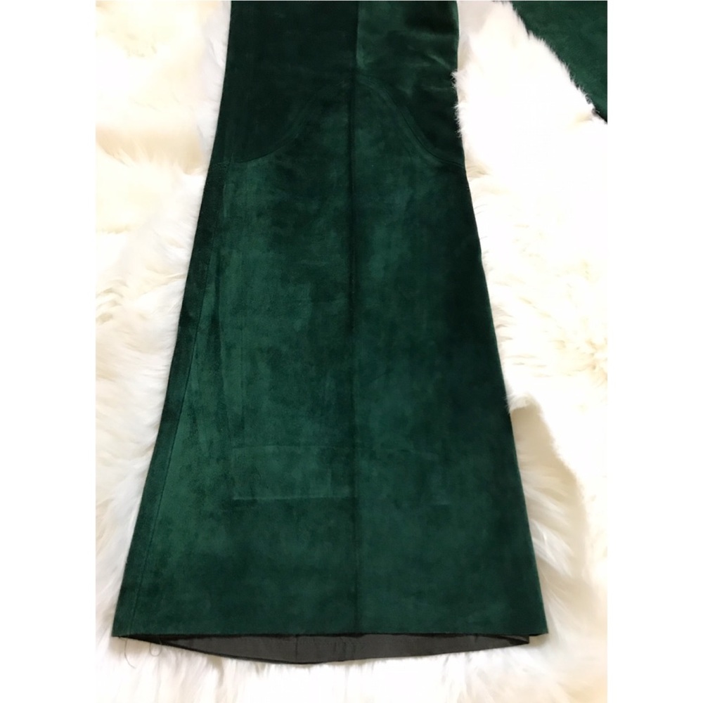 💚G. GUCCI💚RARE VINTAGE SUEDE GREEN TROUSERS - Picture 6 of 8